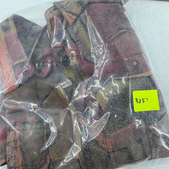 Vintage Whitby 100% Silk Men's Button Down Collared Shirt Brown Tan - Picture 8 of 11